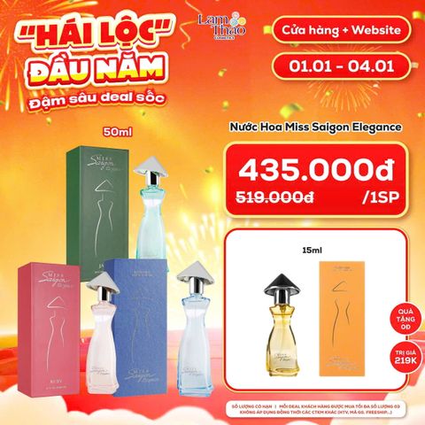  [DEAL SỐC 01.01 - 04.01 MUA 50ML TẶNG SIZE MINI 15ML AMBER] Nước Hoa Miss Saigon Elegance 