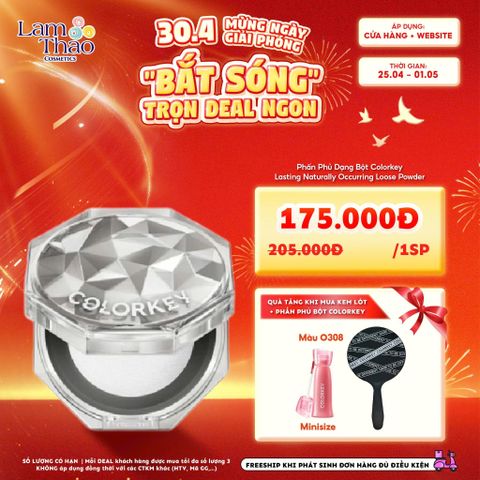  [DEAL SỐC 25.04 - 01.05 MUA COMBO KEM LÓT + PHẤN PHỦ BỘT TẶNG 01 SON MINI + 01 GƯƠNG COLORKEY] Phấn Phủ Dạng Bột Colorkey Lasting Naturally Occurring Loose Powder 