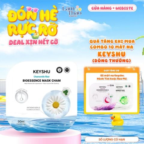  [MUA 10 MASK KEYSHU DÒNG THƯỜNG TẶNG 02 MASK KEYSHU] Mặt Nạ Cúc La Mã Cấp Ẩm Phục Hồi Da Keyshu Chamomile Fiber Bioessence Mask Cham 