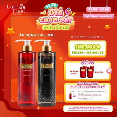  [DEAL SỐC 23.08 - 25.08 MUA SIZE 640G TẶNG 02 TÚI SỮA TẮM REFILL CINDY BLOOM 250G] Sữa Tắm Nước Hoa Cindy Bloom 