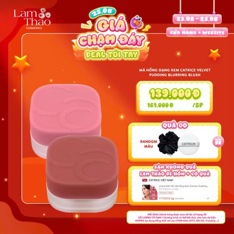  [DEAL SỐC 23.08 - 25.08 TẶNG BÔNG PHẤN + CỘT TÓC CATRICE] Má Hồng Dạng Kem Catrice Velvet Pudding Blurring Blush 