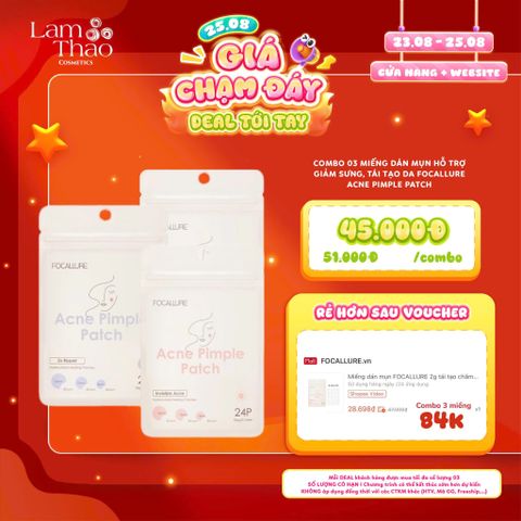  [DEAL SỐC 23.08 - 25.08 KHI MUA COMBO 3 GÓI] Miếng Dán Mụn Hỗ Trợ Giảm Sưng, Tái Tạo Da Focallure Acne Pimple Patch 