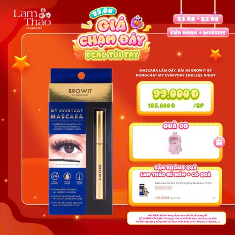  [DEAL SỐC 23.08 - 25.08 TẶNG BẤM MI LML TOP] Mascara Làm Dày, Dài Mi Browit By Nongchat My Everyday Endless Night Mascara 
