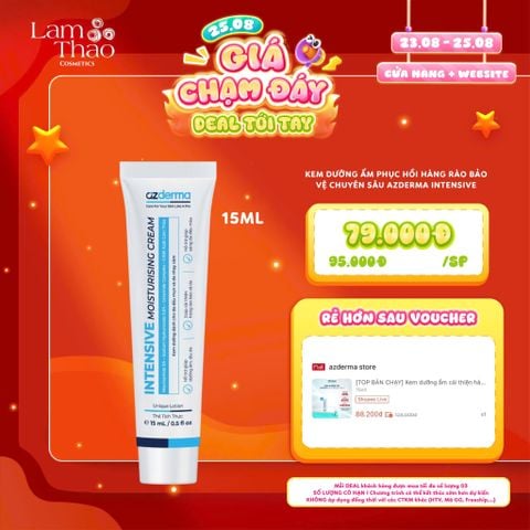  [DEAL SỐC 23.08 - 25.08 KHI MUA SIZE 15ML] Kem Dưỡng Ẩm Phục Hồi Hàng Rào Bảo Vệ Chuyên Sâu Azderma Intensive Moisturising Cream 