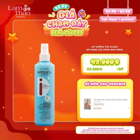  [DEAL SỐC 23.08 - 25.08] Xịt Dưỡng Tóc Dcash Intouch Keratin & Hyaluron Recreator Spray Conditioner 