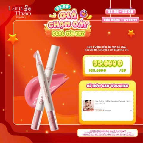  [DEAL SỐC 23.08 - 25.08] Son Dưỡng Môi Ẩm Mịn Có Màu Becoming Colored Lip Essence Oil 