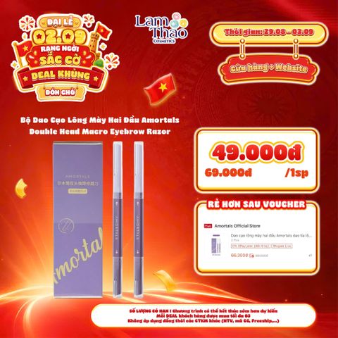  [DEAL SỐC 29.08 - 03.09] Bộ Dao Cạo Lông Mày Hai Đầu Amortals Double Head Macro Eyebrow Razor 