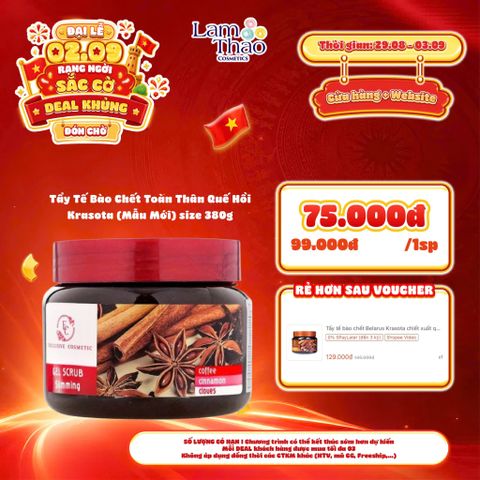  [DEAL SỐC 29.08 - 03.09] Tẩy Tế Bào Chết Toàn Thân Quế Hồi Krasota Gel Scrub Coffee Cinnamon Cloves (Mẫu Mới) 