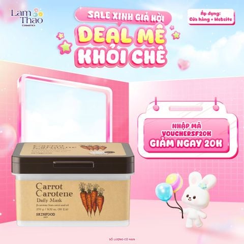  Mặt Nạ Cà Rốt Cấp Ẩm Và Làm Dịu Da Hằng Ngày Skinfood Carrot Carotene Daily Mask 