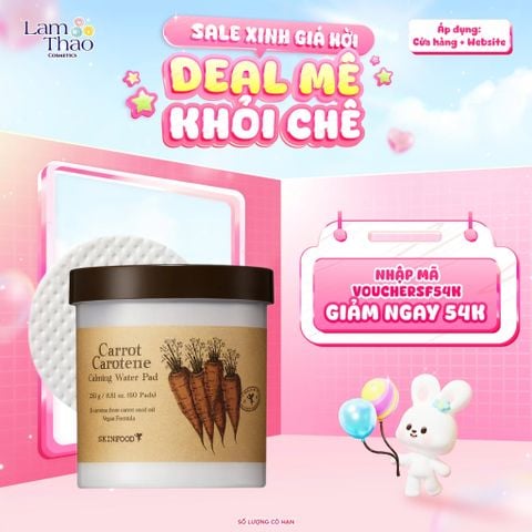 Toner Pad Làm Dịu Da Skinfood Carrot Carotene Calming Water Pad 