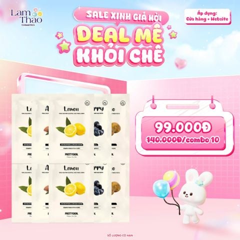  [COMBO 10 NẠ PRETTY SKIN GIÁ SỐC] Mặt Nạ Dưỡng Da Pretty Skin Total Solution Essential Sheet Mask 