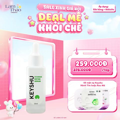  [MUA 1 TẶNG 3 MẶT NẠ KEYSHU NGẪU NHIÊN] Tinh Chất Hỗ Trợ Làm Dịu Da, Hỗ Trợ Ngừa Lão Hóa Keyshu Cicamax Refine Serum 