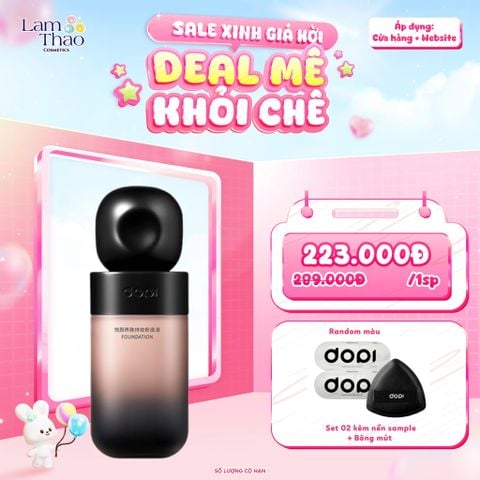  [TẶNG SET SAMPLE + MÚT TÁN NỀN DOPI] Kem Nền Cho Da Dầu Dopi Radiant Skin-Nourishing Longwear Foundation 