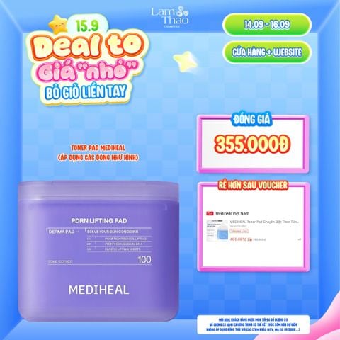  [DEAL SỐC 14.09 - 16.09] Toner Pad Hỗ Trợ Nâng Cơ & Tái Tạo Da Mediheal PDRN Lifting Pad 