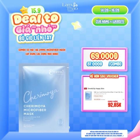  [DEAL SỐC 14.09 - 16.09 KHI MUA COMBO 03 MASK] Mặt Nạ Mãng Cầu Làm Dịu Da Emmie Cherimoya Microfiber Mask 
