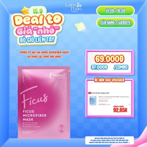  [DEAL SỐC 14.09 - 16.09 KHI MUA COMBO 03 MASK] Mặt Nạ Sung Giúp Mờ Nếp Nhăn Emmie Ficus Microfiber Mask 