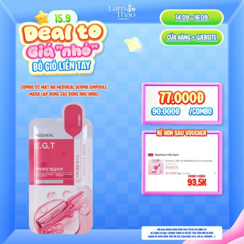  [DEAL SỐC 14.09 - 16.09 KHI MUA COMBO 02 MASK] Mặt Nạ Chống Lão Hóa & Hỗ Trợ Săn Chắc Da Mediheal Derma Ampoule Mask E.G.T 