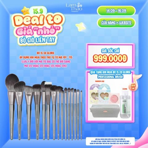  [DEAL SỐC 14.09 - 16.09 MUA TRỌN BỘ CỌ TỪ 101 - 115 TẶNG 01 TÚI XÁM + 02 HỘP KÍCH MÍ GLORIE + PHẤN MÁ MENOW + NTT KEYSHU 550ML] Cọ Trang Điểm Chuyên Nghiệp Cao Cấp Glorie Professional Brush 