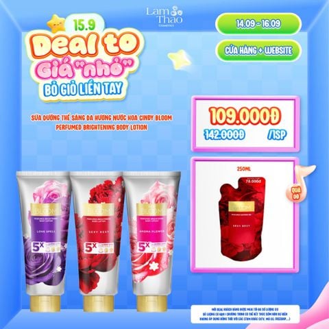  [DEAL SỐC 14.09 - 16.09 TẶNG SỮA TẮM CINDY BLOOM REFILL 250G #SEXY REXY] Sữa Dưỡng Thể Sáng Da Hương Nước Hoa Cindy Bloom Perfumed Brightening Body Lotion 