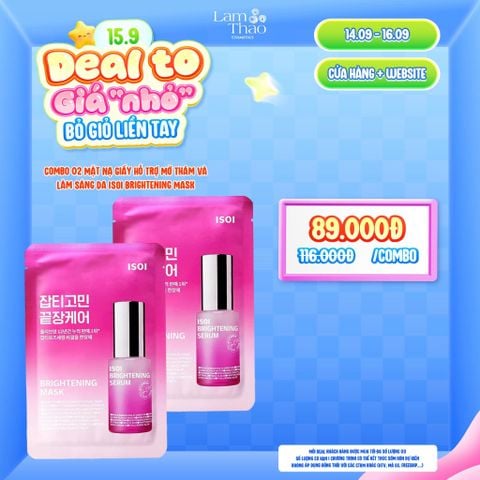  [DEAL SỐC 14.09 - 16.09 KHI MUA COMBO 02 MASK] Mặt Nạ Giấy Hỗ Trợ Mờ Thâm Và Làm Sáng Da ISOI Brightening Mask 