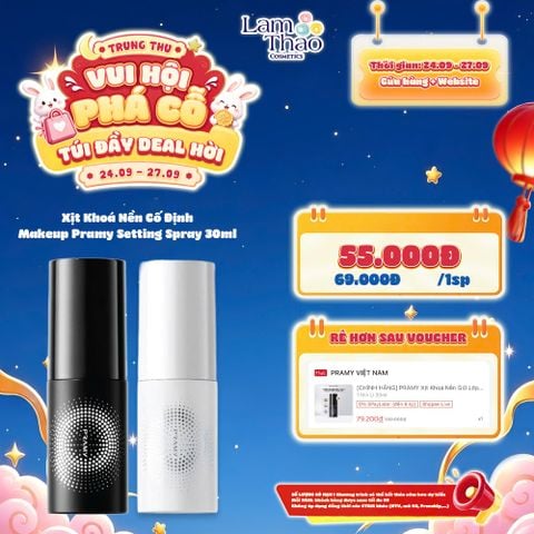 [DEAL SỐC 24.09 - 27.09 KHI MUA SIZE 30ML] Xịt Khoá Nền Cố Định Makeup Pramy Setting Spray 