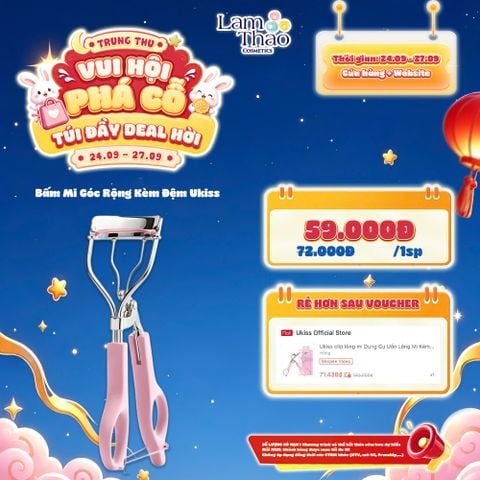  [DEAL SỐC 24.09 - 27.09] Bấm Mi Góc Rộng Kèm Đệm Ukiss 