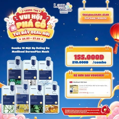  [DEAL SỐC 24.09 - 27.09 KHI MUA COMBO 10 MASK] Mặt Nạ Dưỡng Da Mediheal DermaPlus Mask 