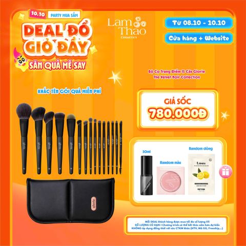  [DEAL SỐC 08.10 - 10.10 TẶNG XỊT KHÓA NỀN COLORKEY 30ML + MÁ HỒNG MENOW + MẶT NẠ PRETTY SKIN] Bộ Cọ Trang Điểm 15 Cây Glorie The Velvet Noir Collection 