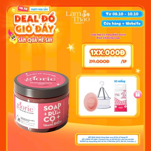  [DEAL SỐC 08.10 - 10.10 TẶNG CHẬU GIẶT + GIỎ PHƠI CỌ + KHĂN ĐA NĂNG GLORIE 50 MIẾNG] Soáp Rửa Cọ Trang Điểm Glorie Brush Cleansing Soap 