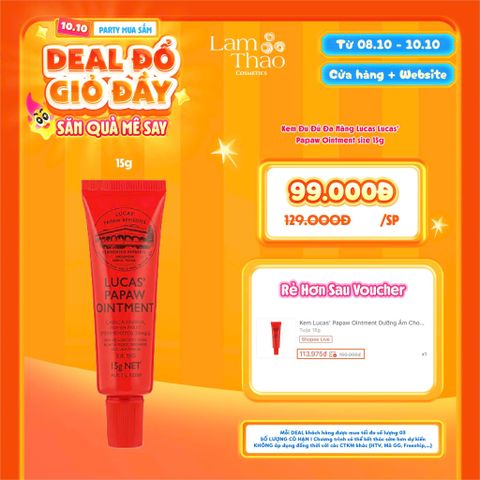  [DEAL SỐC 08.10 - 10.10 KHI MUA SIZE 15G] Kem Đu Đủ Đa Năng Lucas Lucas' Papaw Ointment 