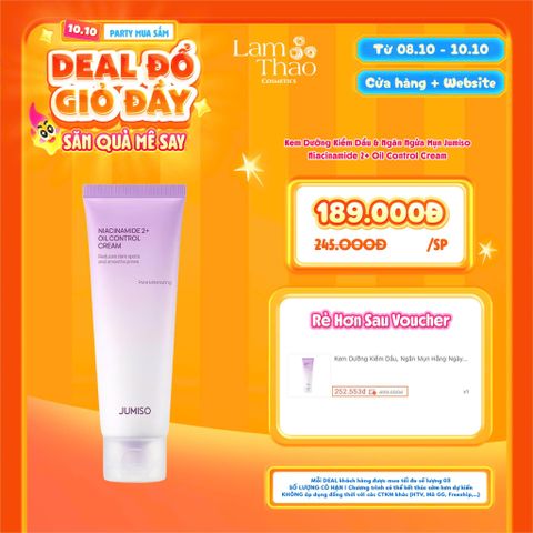  [DEAL SỐC 08.10 - 10.10] Kem Dưỡng Kiềm Dầu & Ngăn Ngừa Mụn Jumiso Niacinamide 2+ Oil Control Cream 