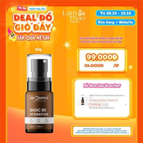  [DEAL SỐC 08.10 - 10.10 KHI MUA SIZE 30G] Tinh Chất Cấp Ẩm Và Hỗ Trợ Phục Hồi Da DrCeutics Basic B5 Hydration 