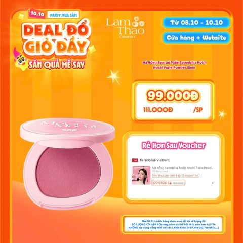 [DEAL SỐC 08.10 - 10.10] Má Hồng Kem Lai Phấn Barenbliss Moist Mochi Paste Powder Blush 