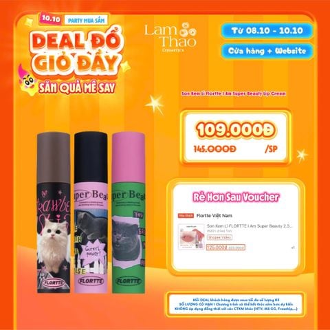  [DEAL SỐC 08.10 - 10.10] Son Kem Lì Flortte I Am Super Beauty Lip Cream 