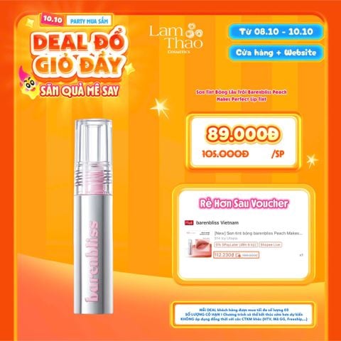  [DEAL SỐC 08.10 - 10.10] Son Tint Bóng Lâu Trôi Barenbliss Peach Makes Perfect Lip Tint 