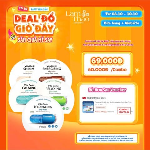  [DEAL SỐC 08.10 - 10.10 KHI MUA COMBO 05 MASK] Mặt Nạ BNBG Vita Genic Wrinkle Care Brightening Jelly Mask 