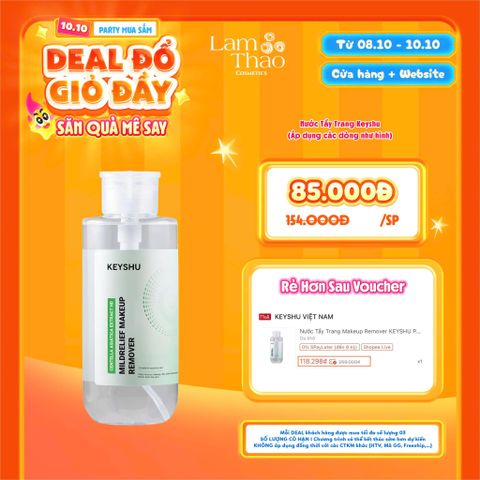  [DEAL SỐC 08.10 - 10.10] Nước Tẩy Trang Dành Cho Da Nhạy Cảm Keyshu Sensitive Skin Mildrelief Makeup Remover 