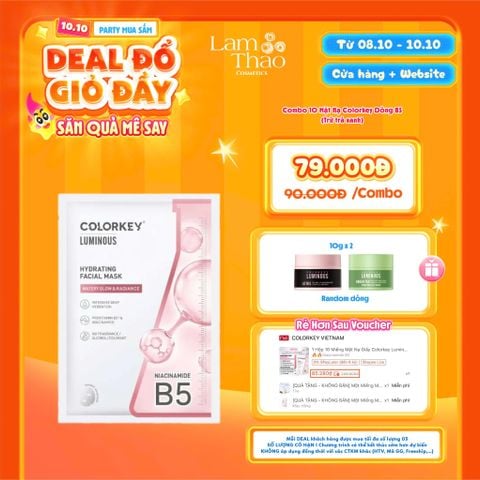  [DEAL SỐC 08.10 - 10.10 MUA 10 MASK TẶNG 02 MẶT NẠ ĐẤT SÉT COLORKEY 10G] Mặt Nạ Dưỡng Ẩm Colorkey Hydrating Facial Mask 