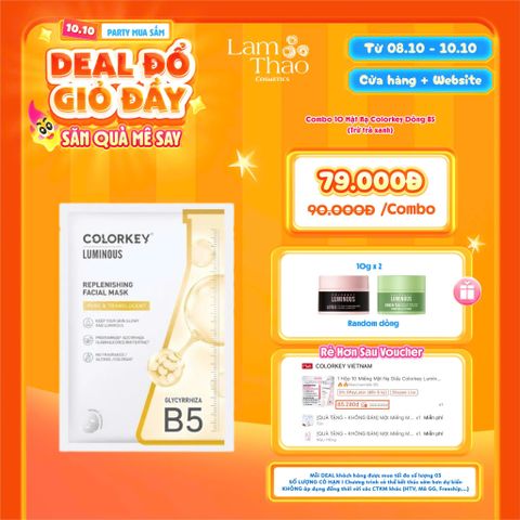  [DEAL SỐC 08.10 - 10.10 MUA 10 MASK TẶNG 02 MẶT NẠ ĐẤT SÉT COLORKEY 10G] Mặt Nạ Dưỡng Ẩm Dịu Da Thảo Dược Đông Y Colorkey Replenishing Facial Mask 