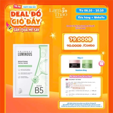  [DEAL SỐC 08.10 - 10.10 MUA 10 MASK TẶNG 02 MẶT NẠ ĐẤT SÉT COLORKEY 10G] Mặt Nạ Dưỡng Sáng Da Colorkey Luminous Brightening Facial Mask 