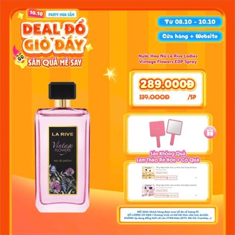  [DEAL SỐC 08.10 - 10.10 TẶNG GƯƠNG CẦM TAY LA RIVE] Nước Hoa Nữ La Rive Ladies Vintage Flowers EDP Spray 