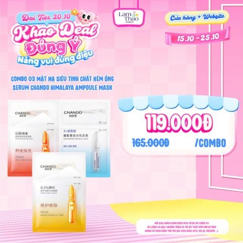  [DEAL SỐC 15.10 - 25.10 KHI MUA COMBO 03 MASK] Mặt Nạ Siêu Tinh Chất Kèm Ống Serum Chando Himalaya Ampoule Mask 