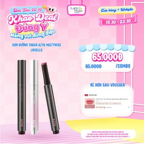  [DEAL SỐC 15.10 - 15.10] Son Dưỡng Thạch AZTK Meltykiss Lipjello 