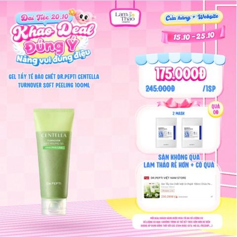  [DEAL SỐC 15.10 - 15.10 TẶNG 02 MẶT NẠ DR.PEPTI] Gel Tẩy Tế Bào Chết Dr.Pepti Centella Turnover Soft Peeling 