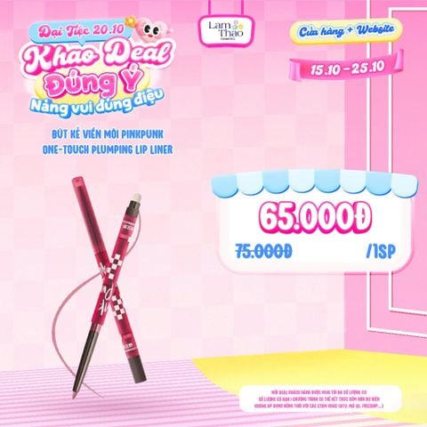  [DEAL SỐC 15.10 - 15.10] Bút Kẻ Viền Môi PinkPunk One-Touch Plumping Lip Liner 