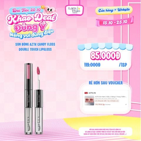  [DEAL SỐC 15.10 - 15.10] Son Bóng AZTK Candy Floss Double Touch Lipgloss 