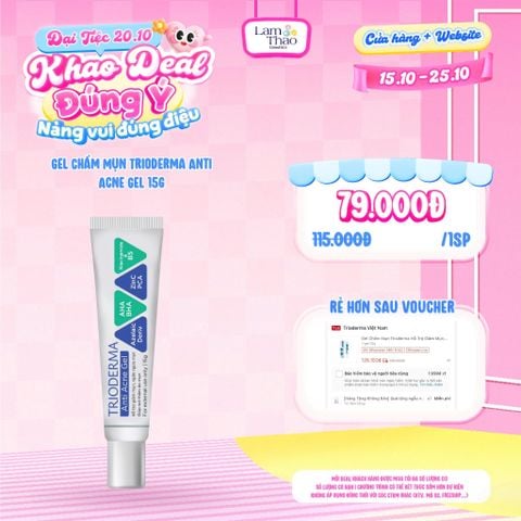  [DEAL SỐC 15.10 - 15.10] Gel Chấm Mụn Trioderma Anti Acne Gel 