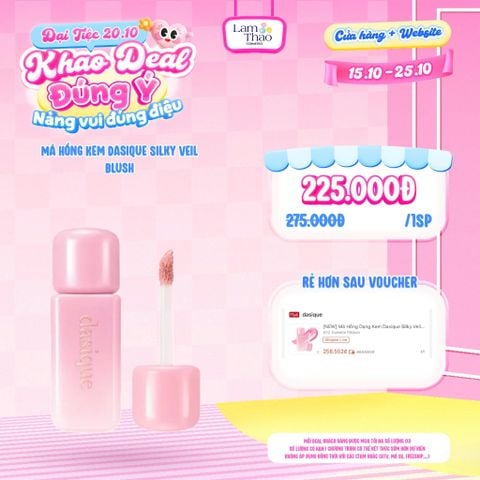  [DEAL SỐC 15.10 - 15.10] Má Hồng Kem Dasique Silky Veil Blush 