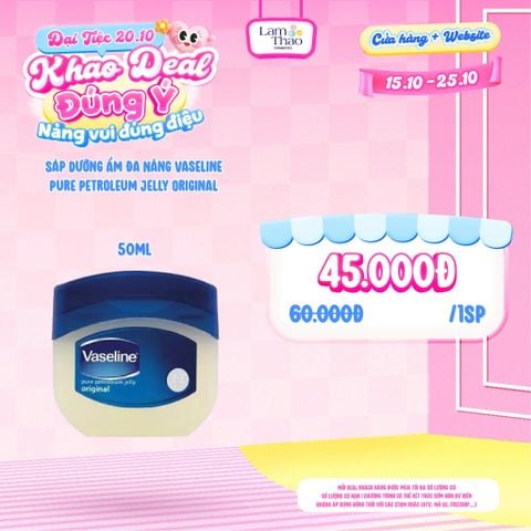  [DEAL SỐC 15.10 - 25.10] Sáp Dưỡng Ẩm Đa Năng Vaseline Pure Petroleum Jelly Original 