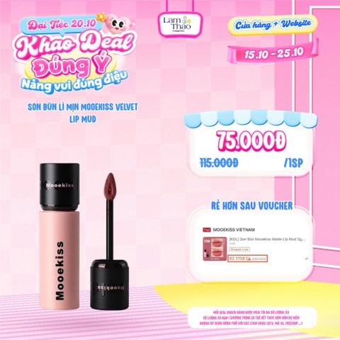  Son Bùn Lì Mịn Mooekiss Velvet Lip Mud 